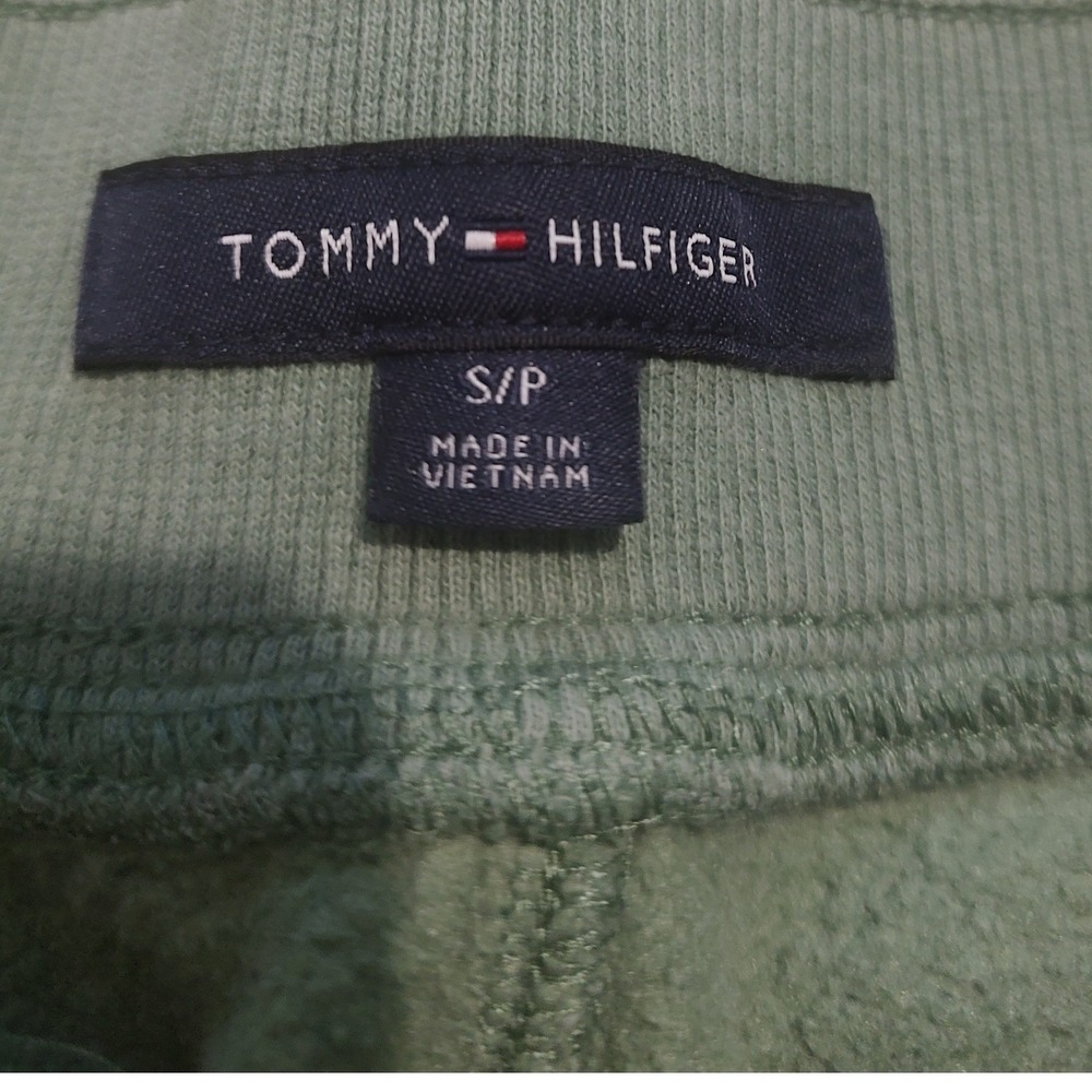 Tommy Hilfiger‎ Womens Sage Green Logo Fleece Jogger Sweatpants Size S